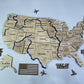 The USA 3D map with rivers and roads color Natural