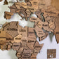 LED 3D Wooden Multilayer world map color Brown