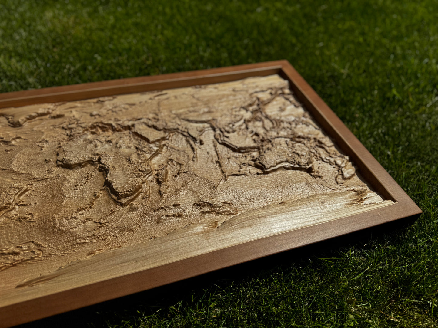 3D world map color Natural, Topographic map, 100x50x4 cm (39.4x19.7x2 in)