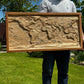 3D world map color Natural, Topographic map, 100x50x4 cm (39.4x19.7x2 in)