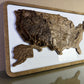 3D USA map color Nut, Wooden travel map, Topographic map, 3D Wooden Map, Relief Map