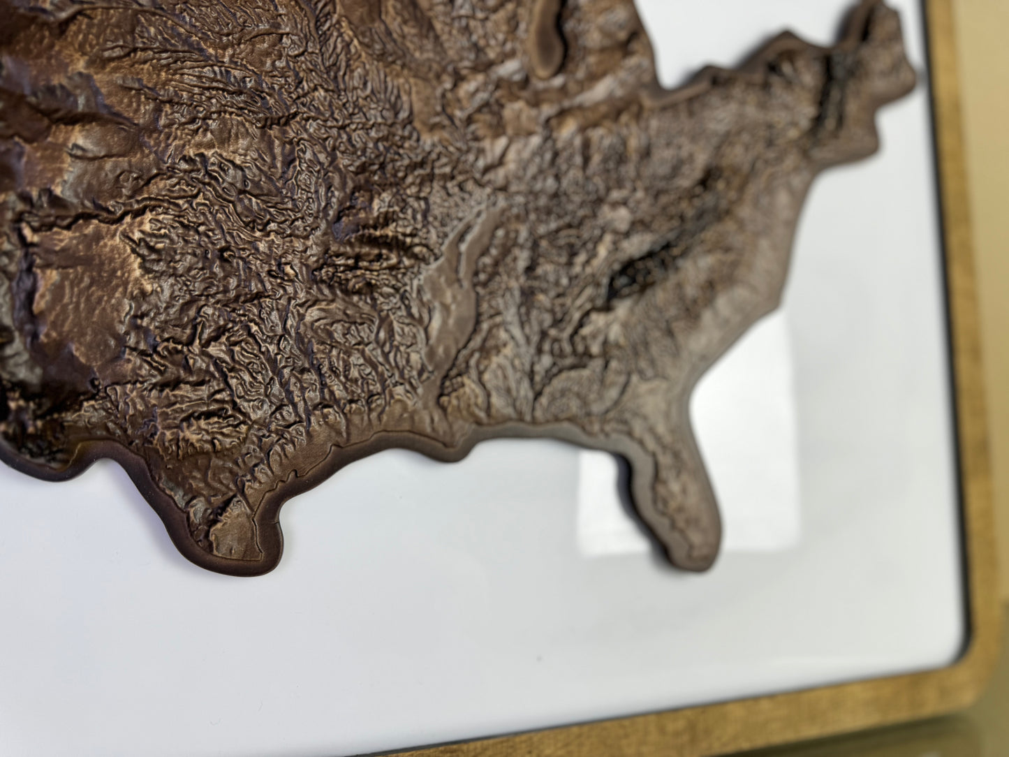 3D USA map color Venge, Wooden travel map, Topographic map, 3D Wooden Map, Relief Map