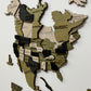 3D Multilayer wooden world map color Verde