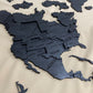 3D Multilayer wooden world map color Nero