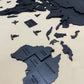 3D Multilayer wooden world map color Nero