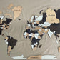 3D Multilayer wooden world map color Coffee