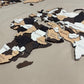 3D Multilayer wooden world map color Coffee