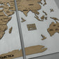 Wooden World Map Panel 3 for Wall with LED Lighting