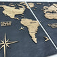 Wooden World Map Panel 6 for Wall with LED Lighting