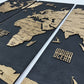 Wooden World Map Panel 6 for Wall with LED Lighting