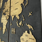 Wooden World Map Panel 6 for Wall with LED Lighting