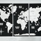 Wooden World Map Panel 5 for Wall with LED Lighting