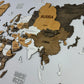 3D Multilayer wooden world map color Cappuccino