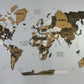 3D Multilayer wooden world map color Cappuccino