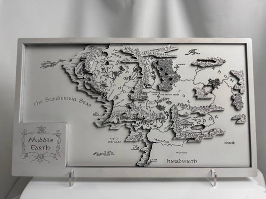 Lord of the Rings map, in White color, measures 50x29 cm