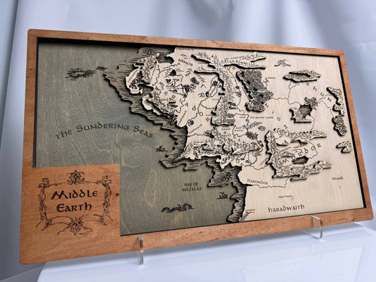 Lord of the Rings map, in Bloom color, measures 50x29 cm