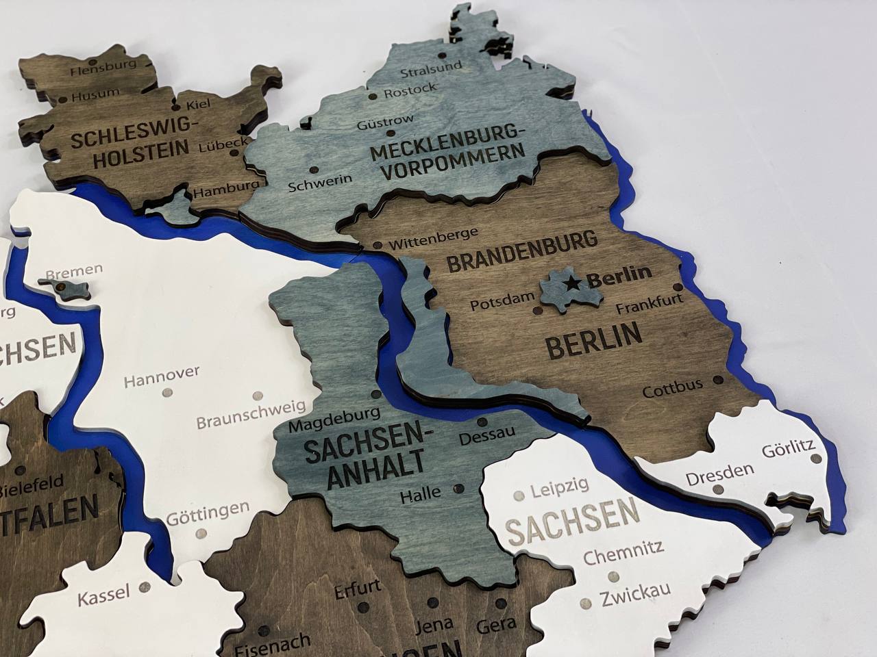 Map of Germany with Rivers Loft Color