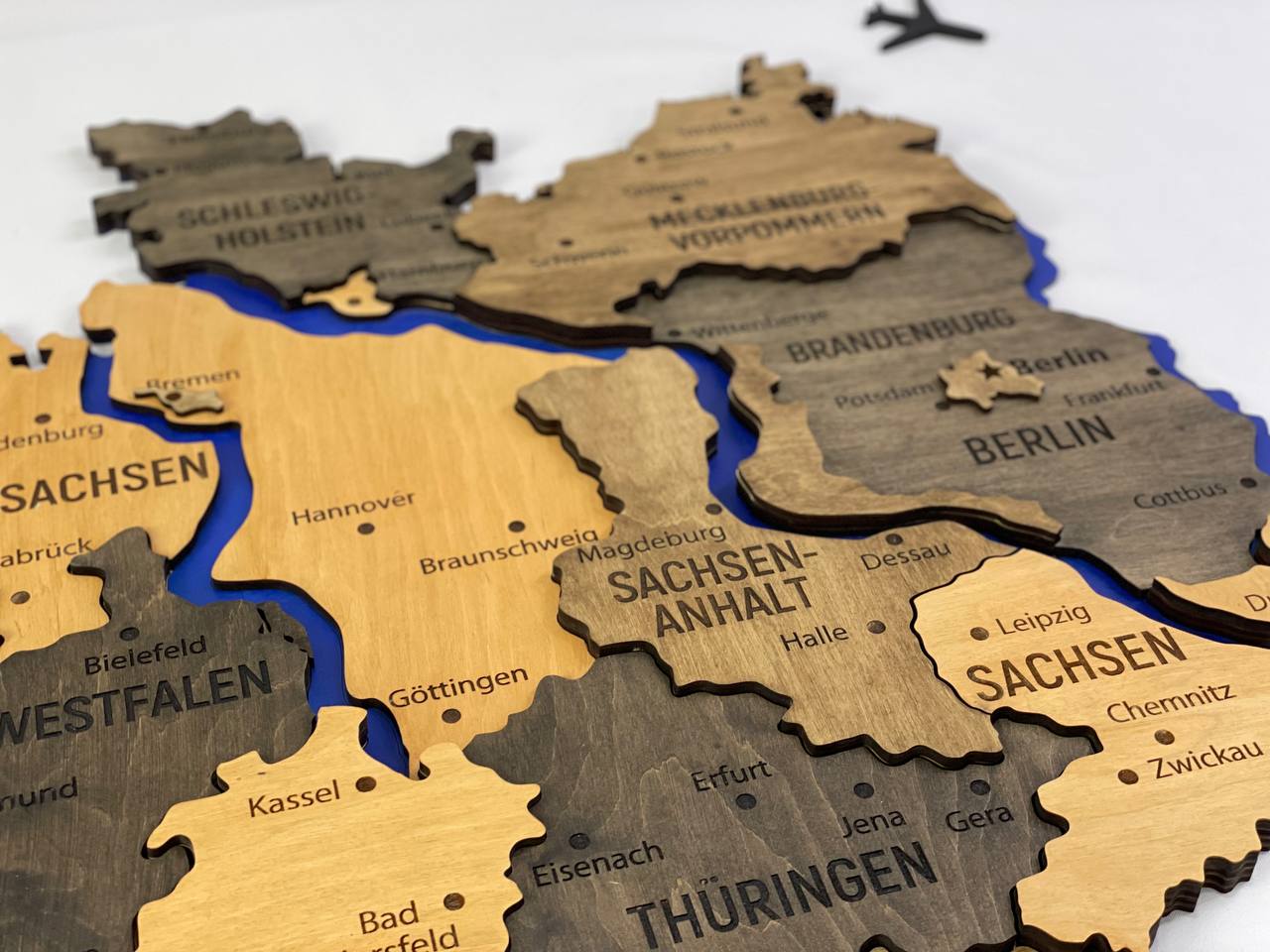 Map of Germany with Rivers Brute Color