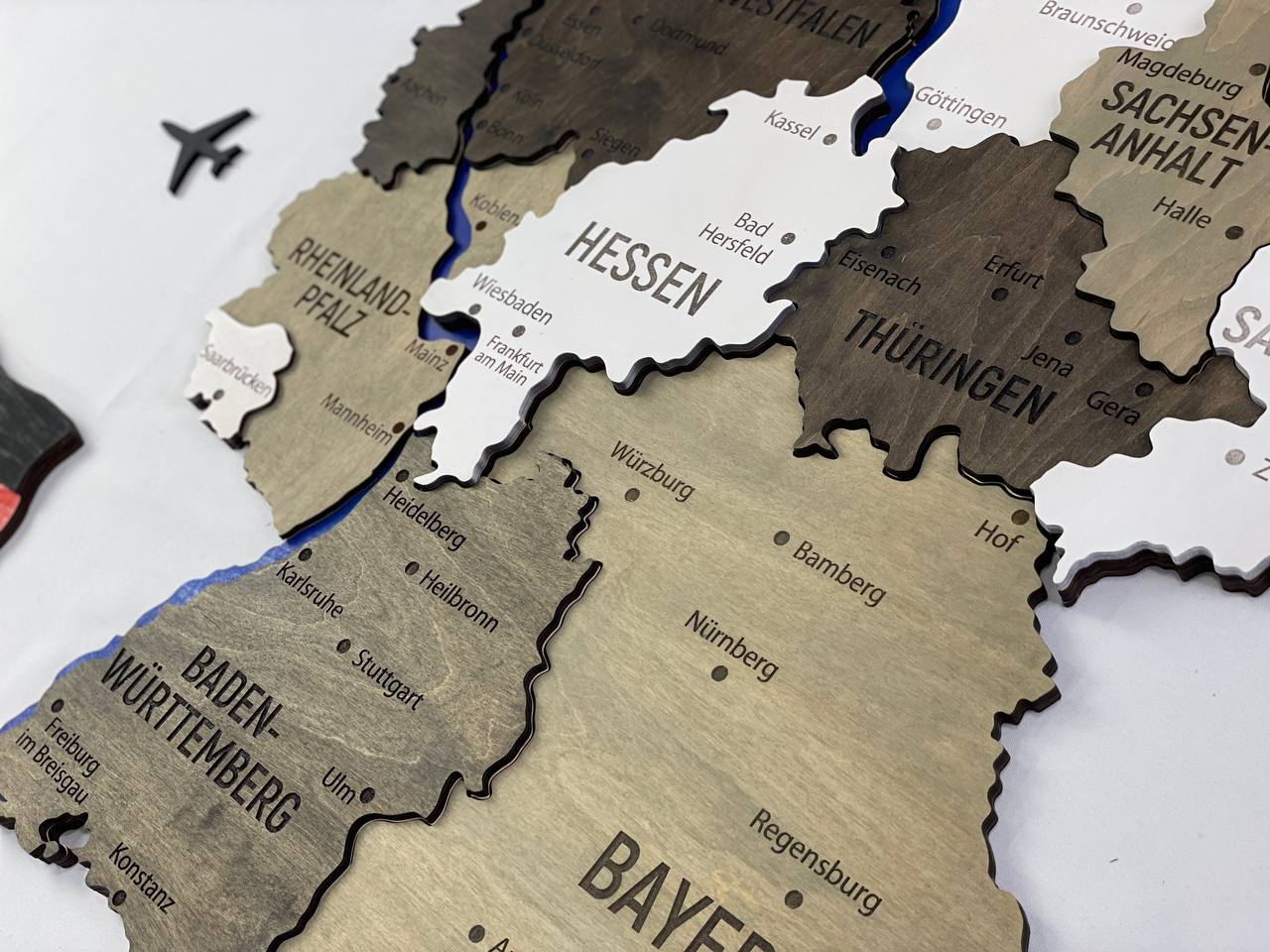 Map of Germany with Rivers Black&White Color
