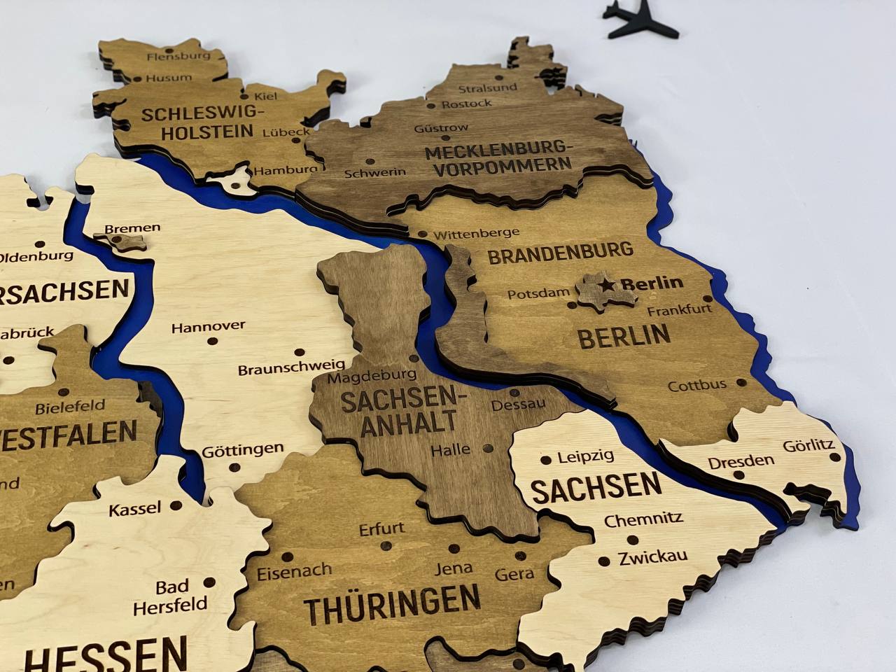 Map of Germany with Rivers Wonder Color