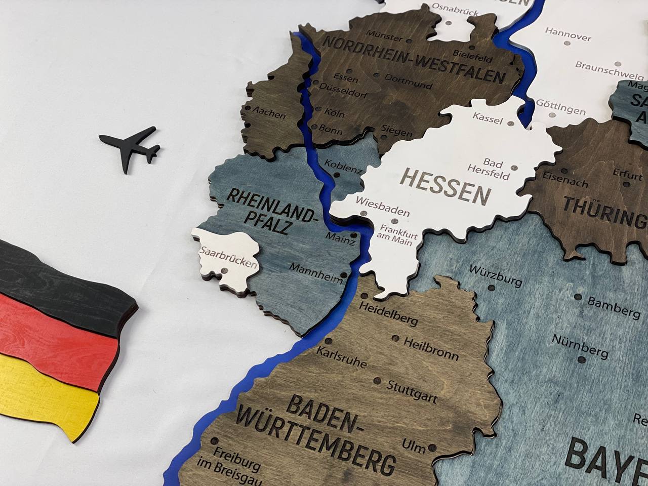 Map of Germany with Rivers Loft Color
