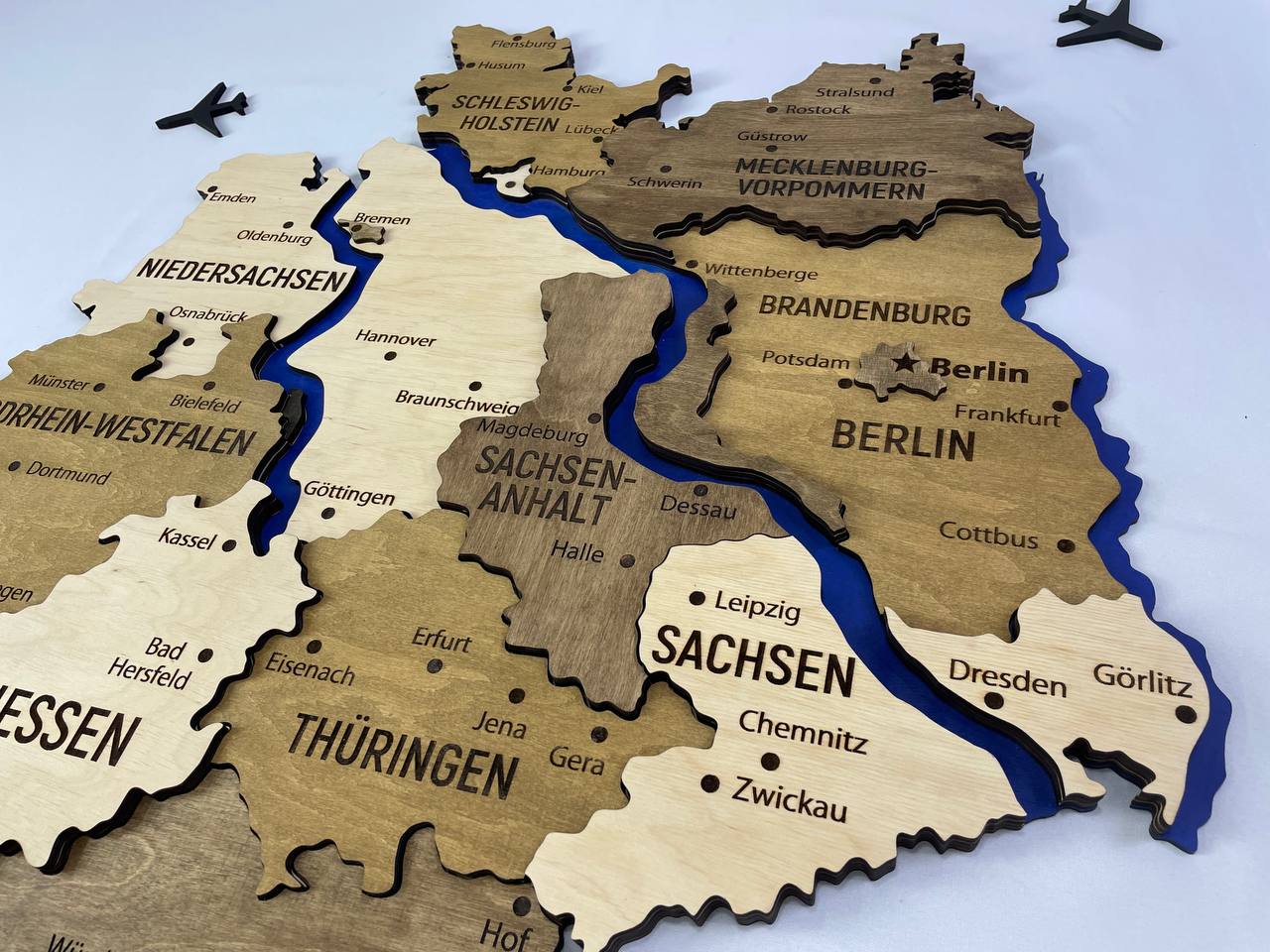 Map of Germany with Rivers Wonder Color