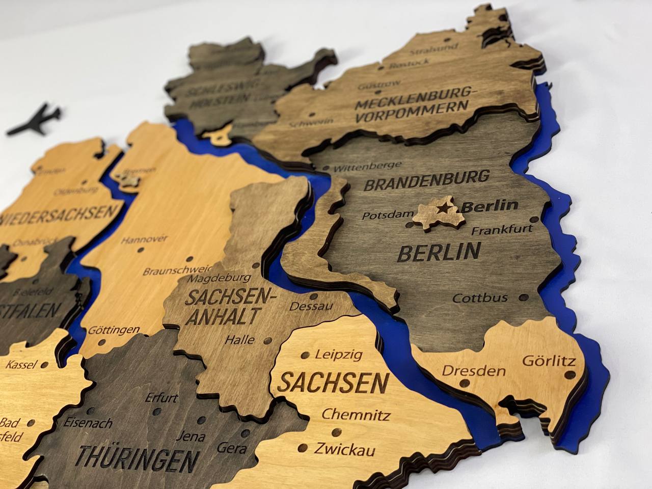 Map of Germany with Rivers Brute Color