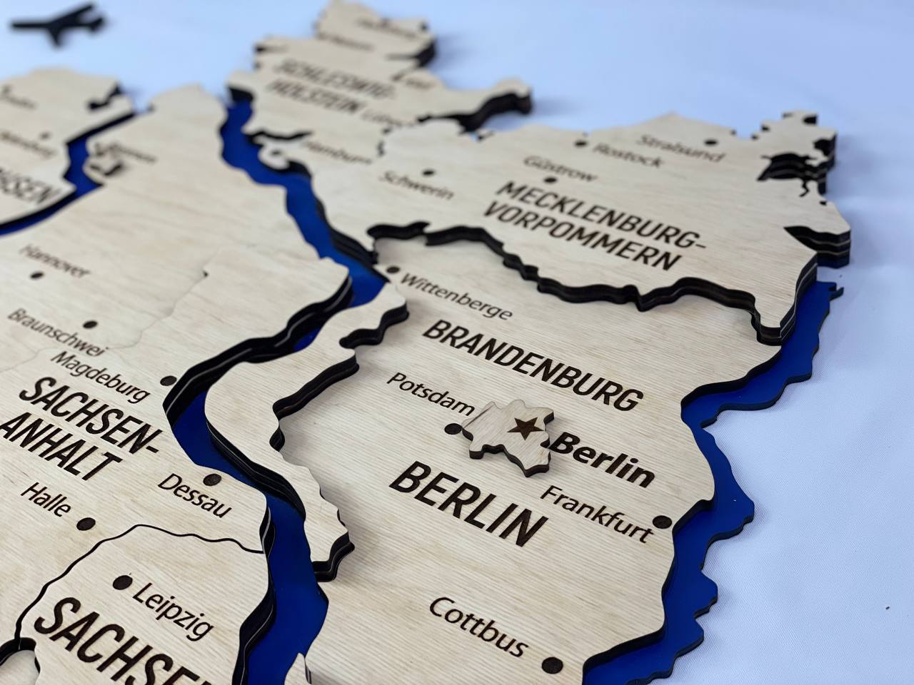 Map of Germany with Rivers Natural Color
