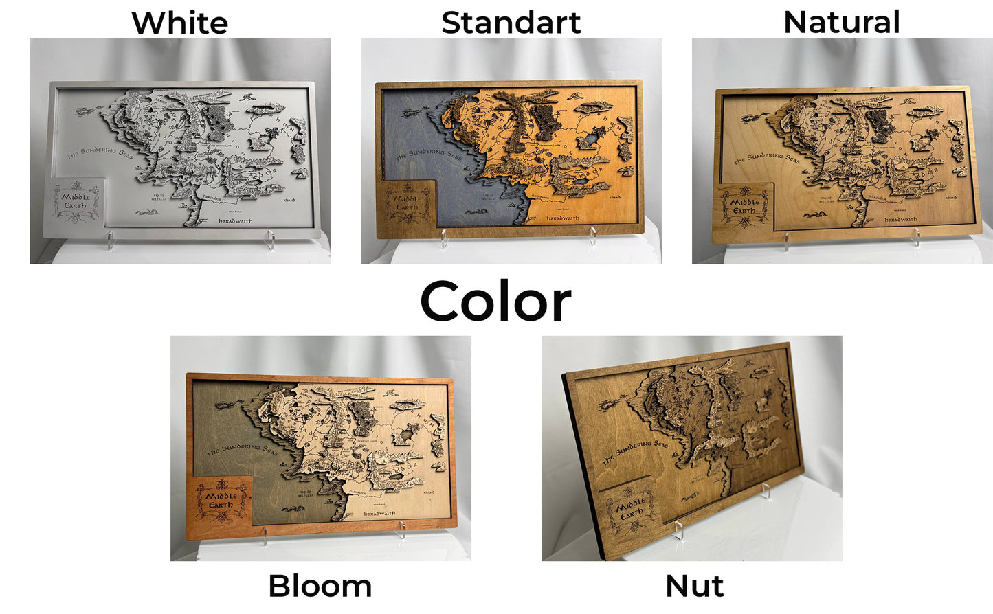 Lord of the Rings map, in Bloom color, measures 50x29 cm