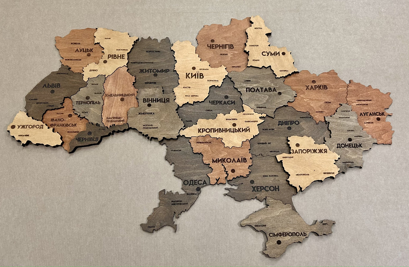 Ukraine 3D map color Warm