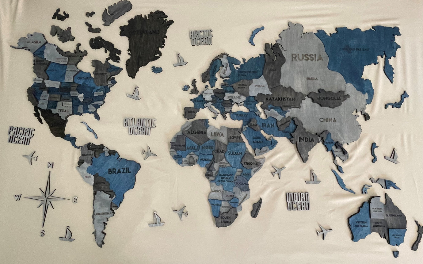 Multilayer world map color Loft