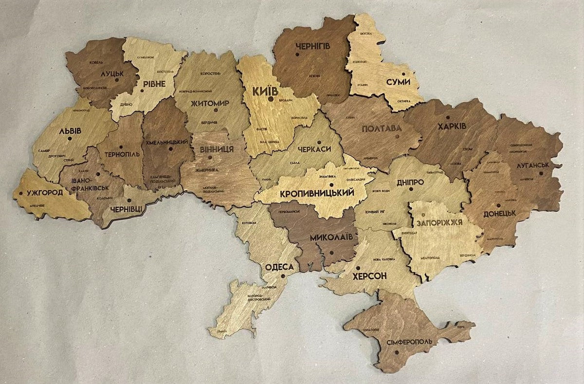Ukraine 3D map palette Oak