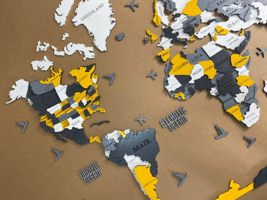 Multilayer world map color Urban